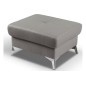 Pouf SORENO en cuir italien haut de gamme vachette, coloris gris, Gris clair Pouf SORENO en cuir italien haut de gamme vachette, coloris gris, Gris clair