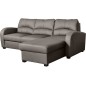 Canapé d'angle convertible en cuir de luxe italien , 4 places VALINO, taupe, angle droit Canapé d'angle convertible en cuir de luxe italien , 4 places VALINO, taupe, angle droit