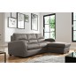 Canapé d'angle convertible en cuir de luxe italien , 4 places VALINO, taupe, angle droit Canapé d'angle convertible en cuir de luxe italien , 4 places VALINO, taupe, angle droit