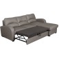 Canapé d'angle convertible en cuir de luxe italien , 4 places VALINO, taupe, angle droit Canapé d'angle convertible en cuir de luxe italien , 4 places VALINO, taupe, angle droit