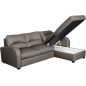 Canapé d'angle convertible en cuir de luxe italien , 4 places VALINO, taupe, angle droit Canapé d'angle convertible en cuir de luxe italien , 4 places VALINO, taupe, angle droit