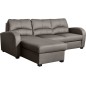 Canapé d'angle convertible - cuir luxe italien, 4 places VALINO, taupe, angle gauche Canapé d'angle convertible - cuir luxe italien, 4 places VALINO, taupe, angle gauche