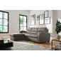 Canapé d'angle convertible - cuir luxe italien, 4 places VALINO, taupe, angle gauche Canapé d'angle convertible - cuir luxe italien, 4 places VALINO, taupe, angle gauche