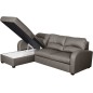 Canapé d'angle convertible - cuir luxe italien, 4 places VALINO, taupe, angle gauche Canapé d'angle convertible - cuir luxe italien, 4 places VALINO, taupe, angle gauche