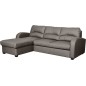 Canapé d'angle convertible - cuir luxe italien, 4 places VALINO, taupe, angle gauche Canapé d'angle convertible - cuir luxe italien, 4 places VALINO, taupe, angle gauche