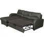 Canapé d'angle convertible - cuir luxe italien, 4 places VALINO, gris foncé, angle gauche Canapé d'angle convertible - cuir luxe italien, 4 places VALINO, gris foncé, angle gauche