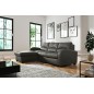 Canapé d'angle convertible - cuir luxe italien, 4 places VALINO, gris foncé, angle gauche Canapé d'angle convertible - cuir luxe italien, 4 places VALINO, gris foncé, angle gauche