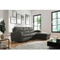 Canapé d'angle convertible en cuir de luxe italien , 4 places VALINO, gris foncé, angle droit Canapé d'angle convertible en cuir de luxe italien , 4 places VALINO, gris foncé, angle droit
