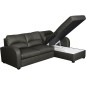 Canapé d'angle convertible en cuir de luxe italien , 4 places VALINO, gris foncé, angle droit Canapé d'angle convertible en cuir de luxe italien , 4 places VALINO, gris foncé, angle droit