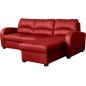 Canapé d'angle convertible en cuir de luxe italien , 4 places VALINO, rouge, angle droit Canapé d'angle convertible en cuir de luxe italien , 4 places VALINO, rouge, angle droit