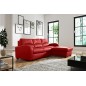 Canapé d'angle convertible en cuir de luxe italien , 4 places VALINO, rouge, angle droit Canapé d'angle convertible en cuir de luxe italien , 4 places VALINO, rouge, angle droit