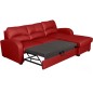 Canapé d'angle convertible en cuir de luxe italien , 4 places VALINO, rouge, angle droit Canapé d'angle convertible en cuir de luxe italien , 4 places VALINO, rouge, angle droit