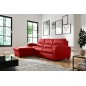 Canapé d'angle convertible - cuir luxe italien, 4 places VALINO, rouge, angle gauche Canapé d'angle convertible - cuir luxe italien, 4 places VALINO, rouge, angle gauche