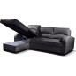 Canapé d'angle convertible - cuir luxe italien, 4 places VALINO, noir, angle gauche Canapé d'angle convertible - cuir luxe italien, 4 places VALINO, noir, angle gauche