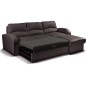 Canapé d'angle convertible en cuir de luxe italien , 4 places VALINO, chocolat, angle droit Canapé d'angle convertible en cuir de luxe italien , 4 places VALINO, chocolat, angle droit