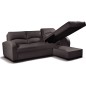 Canapé d'angle convertible en cuir de luxe italien , 4 places VALINO, chocolat, angle droit Canapé d'angle convertible en cuir de luxe italien , 4 places VALINO, chocolat, angle droit