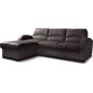 Canapé d'angle convertible - cuir luxe italien, 4 places VALINO, chocolat, angle gauche Canapé d'angle convertible - cuir luxe italien, 4 places VALINO, chocolat, angle gauche