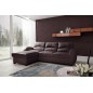 Canapé d'angle convertible - cuir luxe italien, 4 places VALINO, chocolat, angle gauche Canapé d'angle convertible - cuir luxe italien, 4 places VALINO, chocolat, angle gauche