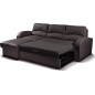 Canapé d'angle convertible - cuir luxe italien, 4 places VALINO, chocolat, angle gauche Canapé d'angle convertible - cuir luxe italien, 4 places VALINO, chocolat, angle gauche