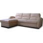 Canapé d'angle convertible - cuir luxe italien, 4 places VALINO, beige, angle gauche Canapé d'angle convertible - cuir luxe italien, 4 places VALINO, beige, angle gauche