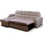 Canapé d'angle convertible - cuir luxe italien, 4 places VALINO, beige, angle gauche Canapé d'angle convertible - cuir luxe italien, 4 places VALINO, beige, angle gauche