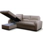 Canapé d'angle convertible - cuir luxe italien, 4 places VALINO, beige, angle gauche Canapé d'angle convertible - cuir luxe italien, 4 places VALINO, beige, angle gauche