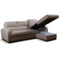 Canapé d'angle convertible en cuir de luxe italien , 4 places VALINO, beige, angle droit Canapé d'angle convertible en cuir de luxe italien , 4 places VALINO, beige, angle droit