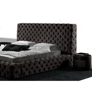 Lit design en cuir de luxe ZURICH, avec sommier à lattes, noir, 160x200