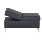 Pouf-banquette assise réglable, en cuir italien haut de gamme vachette, Monori, noir Pouf-banquette assise réglable, en cuir italien haut de gamme vachette, Monori, noir
