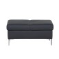 Pouf-banquette assise réglable, en cuir italien haut de gamme vachette, Monori, noir Pouf-banquette assise réglable, en cuir italien haut de gamme vachette, Monori, noir
