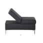 Pouf-banquette assise réglable, en cuir italien haut de gamme vachette, Monori, noir Pouf-banquette assise réglable, en cuir italien haut de gamme vachette, Monori, noir