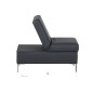 Pouf-banquette assise réglable, en cuir italien haut de gamme vachette, Monori, noir Pouf-banquette assise réglable, en cuir italien haut de gamme vachette, Monori, noir