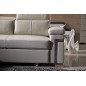 Canapé d'angle convertible - en cuir buffle italien 5 places, ALLURE, beige, angle gauche