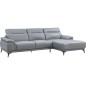 Canapé d'angle en cuir luxe italien 4/5 places BARI, gris clair, angle droit Canapé d'angle en cuir luxe italien 4/5 places BARI, gris clair, angle droit