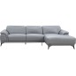 Canapé d'angle en cuir luxe italien 4/5 places BARI, gris clair, angle droit Canapé d'angle en cuir luxe italien 4/5 places BARI, gris clair, angle droit