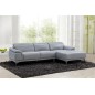 Canapé d'angle en cuir luxe italien 4/5 places BARI, gris clair, angle droit Canapé d'angle en cuir luxe italien 4/5 places BARI, gris clair, angle droit