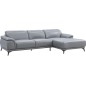 Canapé d'angle en cuir luxe italien 4/5 places BARI, gris clair, angle droit Canapé d'angle en cuir luxe italien 4/5 places BARI, gris clair, angle droit