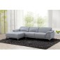 Canapé d'angle en cuir luxe italien 4/5 places - BARI, gris clair, angle gauche Canapé d'angle en cuir luxe italien 4/5 places - BARI, gris clair, angle gauche