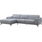 Canapé d'angle en cuir luxe italien 4/5 places - BARI, gris clair, angle gauche Canapé d'angle en cuir luxe italien 4/5 places - BARI, gris clair, angle gauche