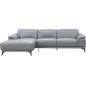 Canapé d'angle en cuir luxe italien 4/5 places - BARI, gris clair, angle gauche Canapé d'angle en cuir luxe italien 4/5 places - BARI, gris clair, angle gauche