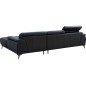 Canapé d'angle en cuir luxe italien 4/5 places BARI, noir, angle droit Canapé d'angle en cuir luxe italien 4/5 places BARI, noir, angle droit