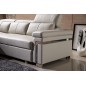 Canapé d'angle convertible en cuir buffle italien 5 places, ALLURE, gris foncé, angle gauche