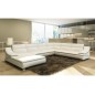 Canapé d'angle en cuir luxe italien 7 places ANGELO, blanc et noir, angle droit Canapé d'angle en cuir luxe italien 7 places ANGELO, blanc et noir, angle droit