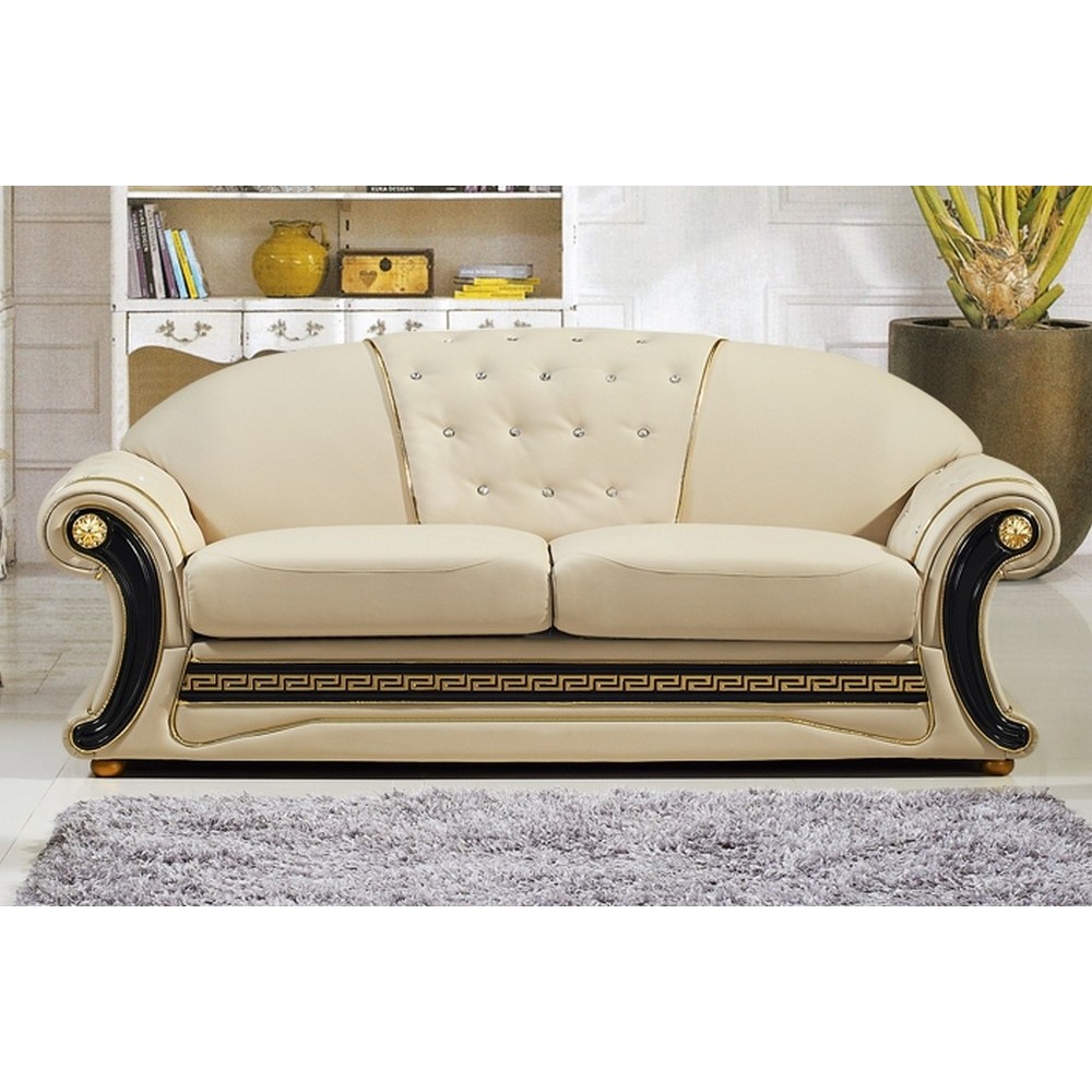 Canapé 3 places en cuir LUXE italien BRISTOL, beige Canapé 3 places en cuir LUXE italien BRISTOL, beige