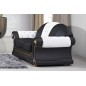 Canapé 2 places en cuir LUXE italien BRISTOL, noir et blanc Canapé 2 places en cuir LUXE italien BRISTOL, noir et blanc