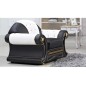 Fauteuil 1 place en cuir LUXE italien BRISTOL, noir et blanc Fauteuil 1 place en cuir LUXE italien BRISTOL, noir et blanc