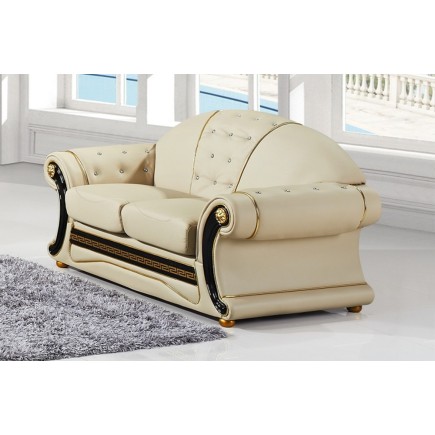Canapé 2 places en cuir LUXE italien BRISTOL, beige