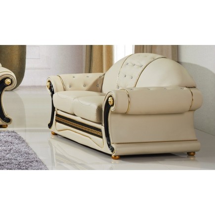 Canapé 2 places en cuir LUXE italien BRISTOL, beige