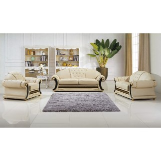 Canapé 2 places en cuir LUXE italien BRISTOL, beige