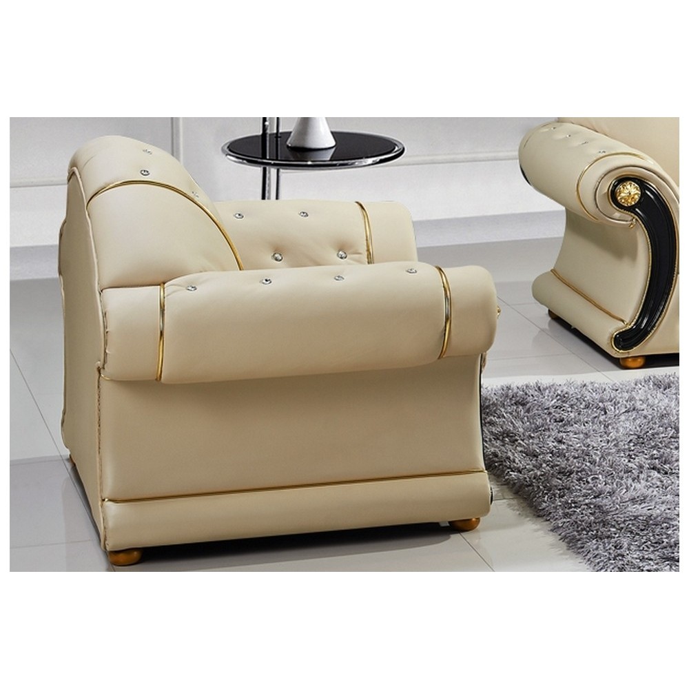 Fauteuil 1 place en cuir LUXE italien BRISTOL, beige Fauteuil 1 place en cuir LUXE italien BRISTOL, beige